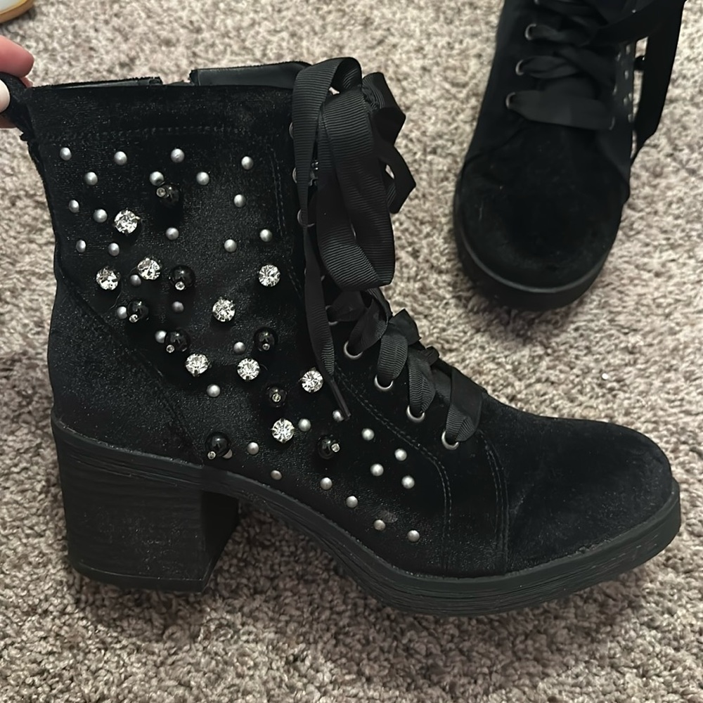 Black Booties with Jewels